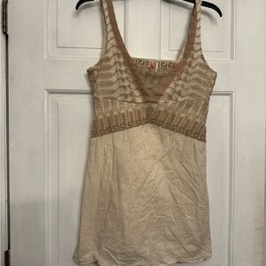 Free people Elegant Beige Lace Trim Chemise